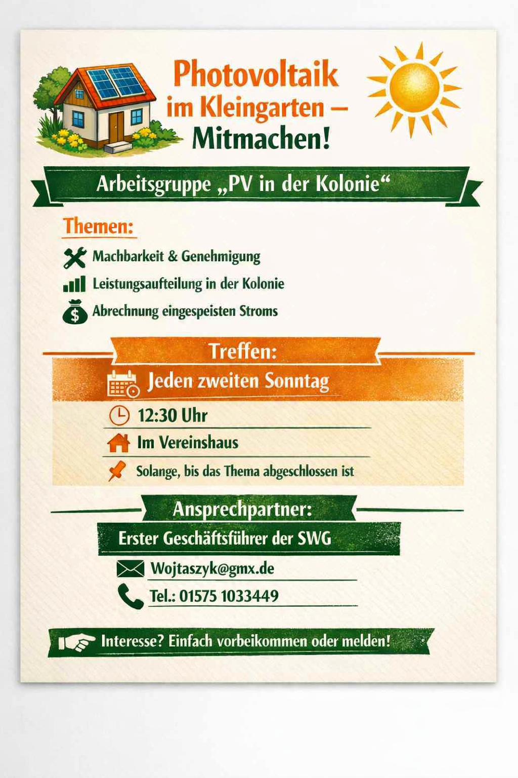 Flyer zur Arbeitsgruppe Photovoltaik